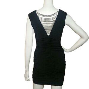 BCX Sexy Black Rouched Sleeveless Formal Evening Event LBD Dress Womens Size S